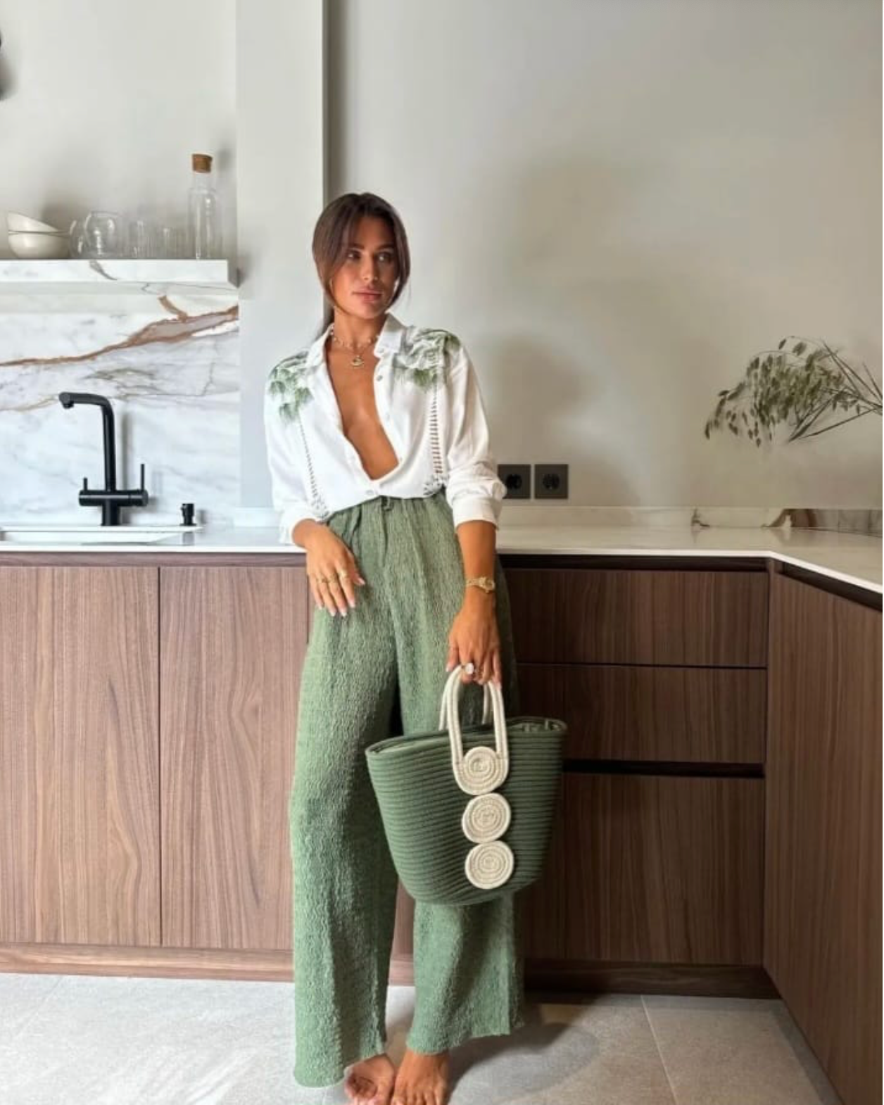 Pantalones lino jungla