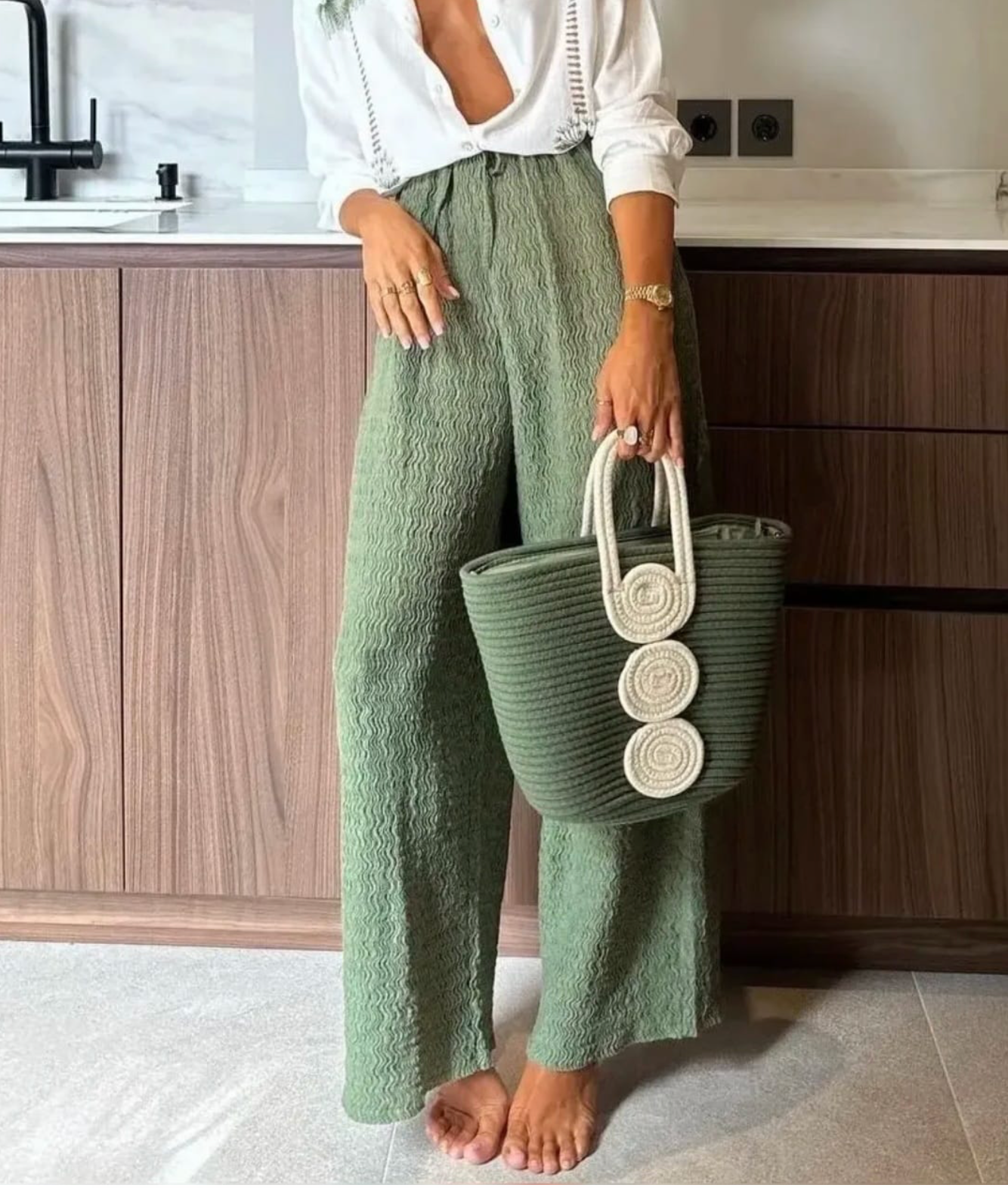 Pantalones lino jungla